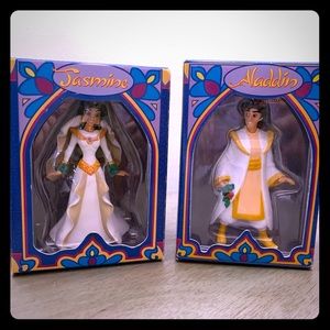 Disney Alladen and Jasmine Christmas ornaments